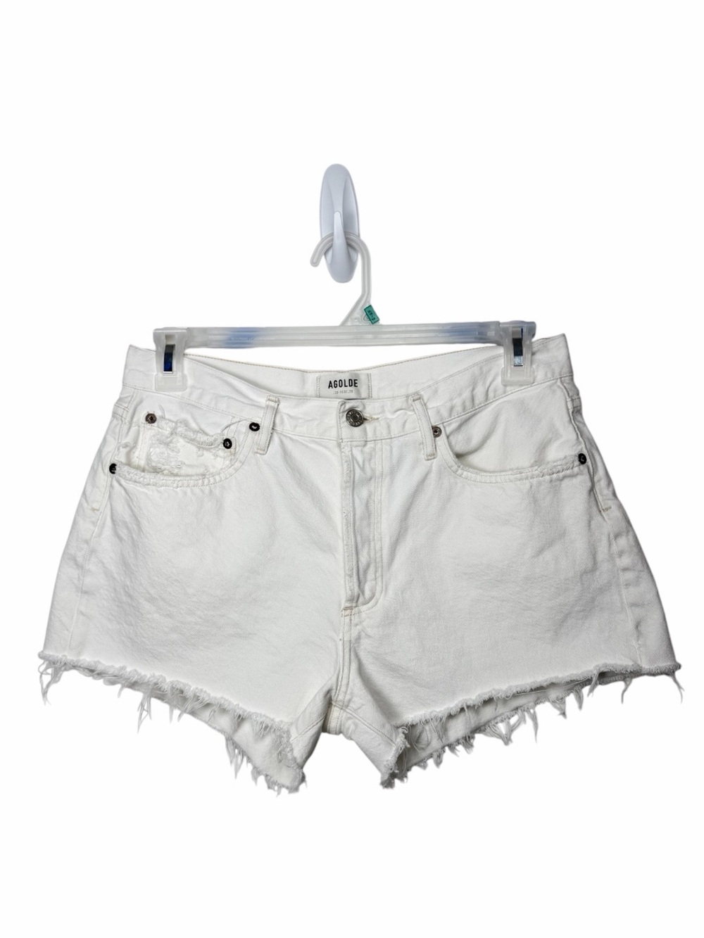 AGOLDE NWOT “Parker” Vintage Button-Fly Denim Shorts In Platinum. SZ 29*